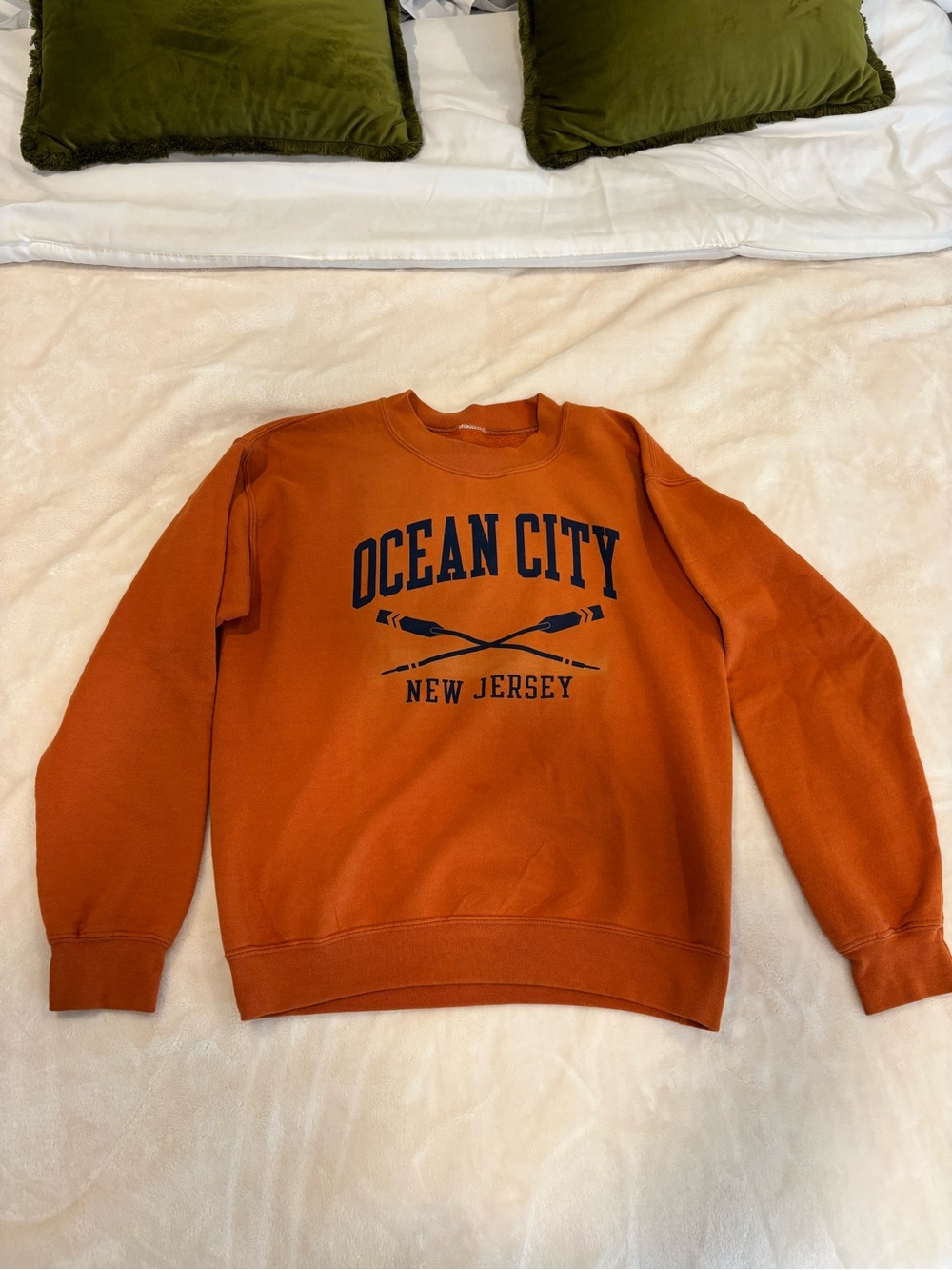 Ocean City New Jersey Crewneck Sweatshirt - Rust Orange